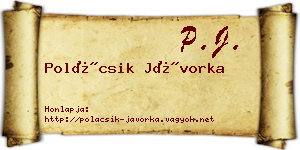 Polácsik Jávorka névjegykártya